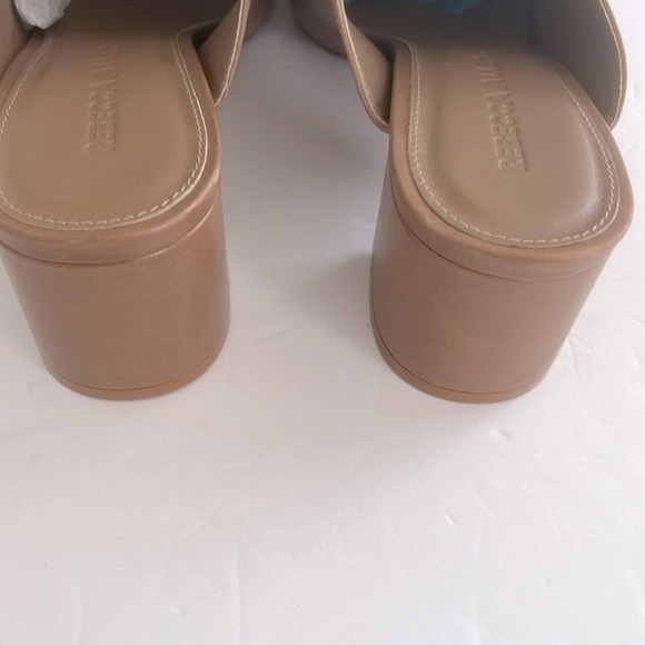 REBECCA ALLEN Women's The Block Mule Heeled Brown LEATHER Sandal Size 10 NEW - Picture 5 of 6